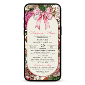 Invitatie Botez Monaco Style, Format Digital