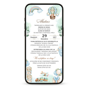 Invitatie Botez Play, Format Digital