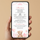 Invitatie Botez Ursuletul Jucaus Baby Girl, Format Digital