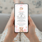 Invitatie Botez Ursuletul Jucaus Baby Girl, Format Digital