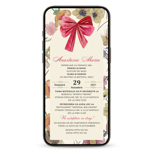 Invitatie Botez Velvet, Format Digital