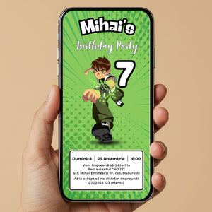 Invitatie Zi De Nastere Ben 10, Format Digital