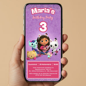 Invitatie Zi De Nastere Gabby's Dollhouse, Format Digital