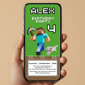 Invitatie Zi De Nastere Minecraft, Format Digital