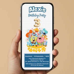 Invitatie Zi De Nastere SpongeBob, Format Digital