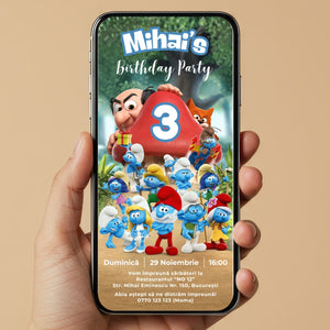 Invitatie Zi De Nastere Strumfii, Format Digital