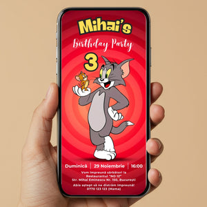 Invitatie Zi De Nastere Tom si Jerry, Format Digital