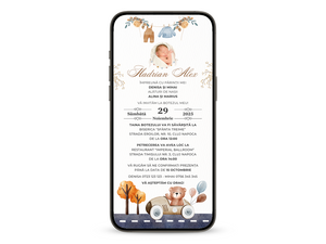 Invitatie Botez Jucausul Familiei, Format Digital-BalloonEvents.ro