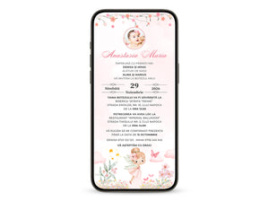 Invitatie Botez Little Fairy, Format Digital