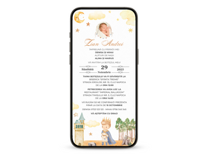 Invitatie Botez Little Prince II, Format Digital-BalloonEvents.ro