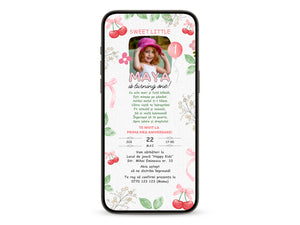 Invitatie Taierea Motului - Turta, Lovely Cherry, Format Digital