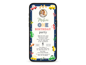 Invitatie Taierea Motului - Turta, Masinute Vesele, Format Digital