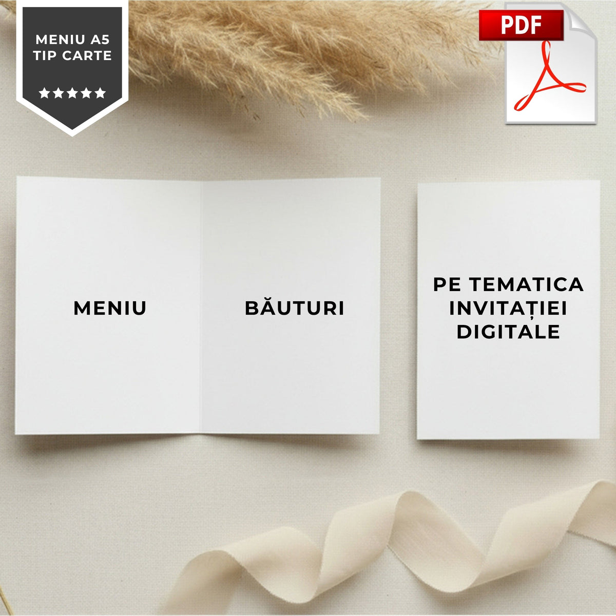 Meniu Mese Tip Carte, Fisier Digital .Pdf-BalloonEvents.ro