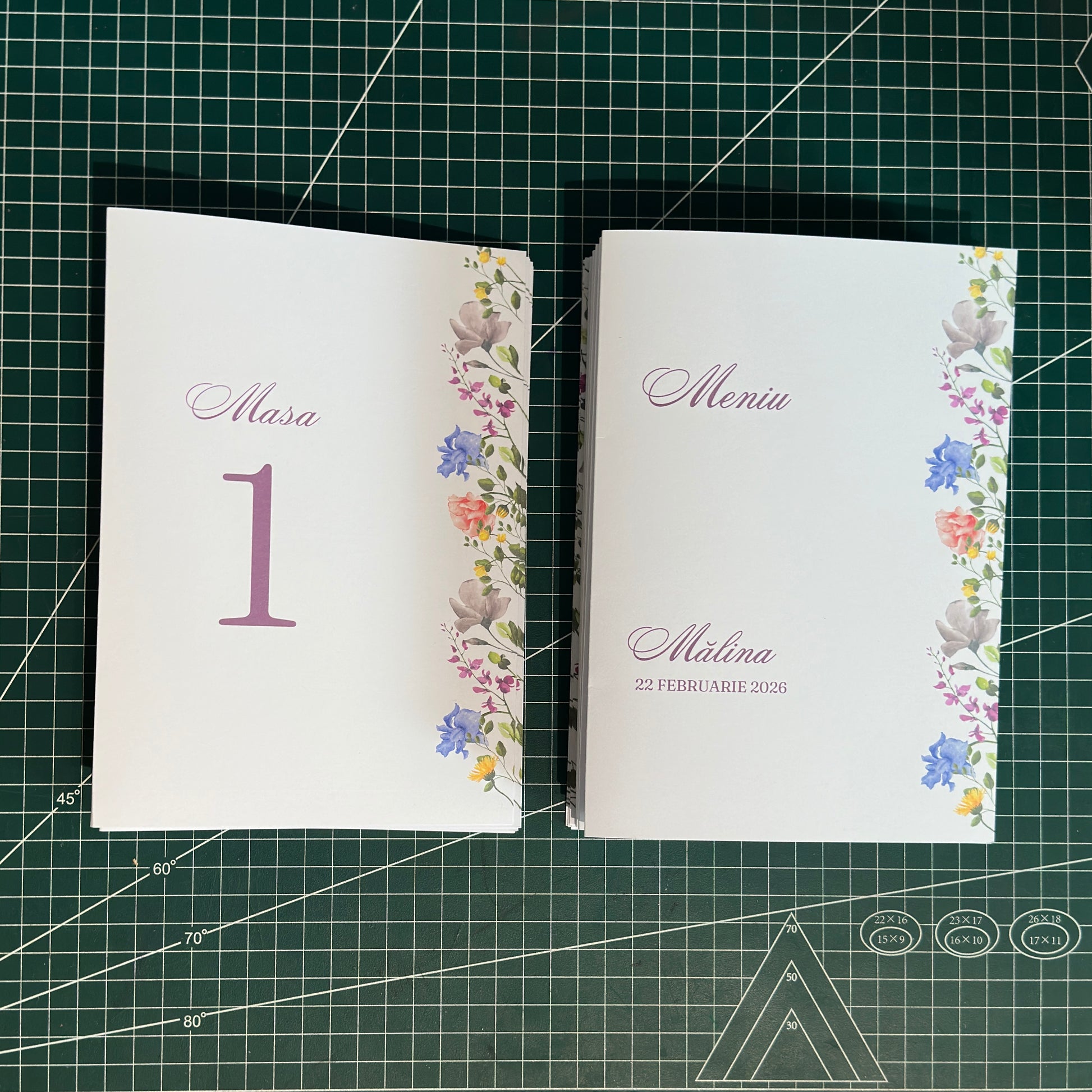 Meniu Mese Tip Carte (Print - Minim 10 Buc)