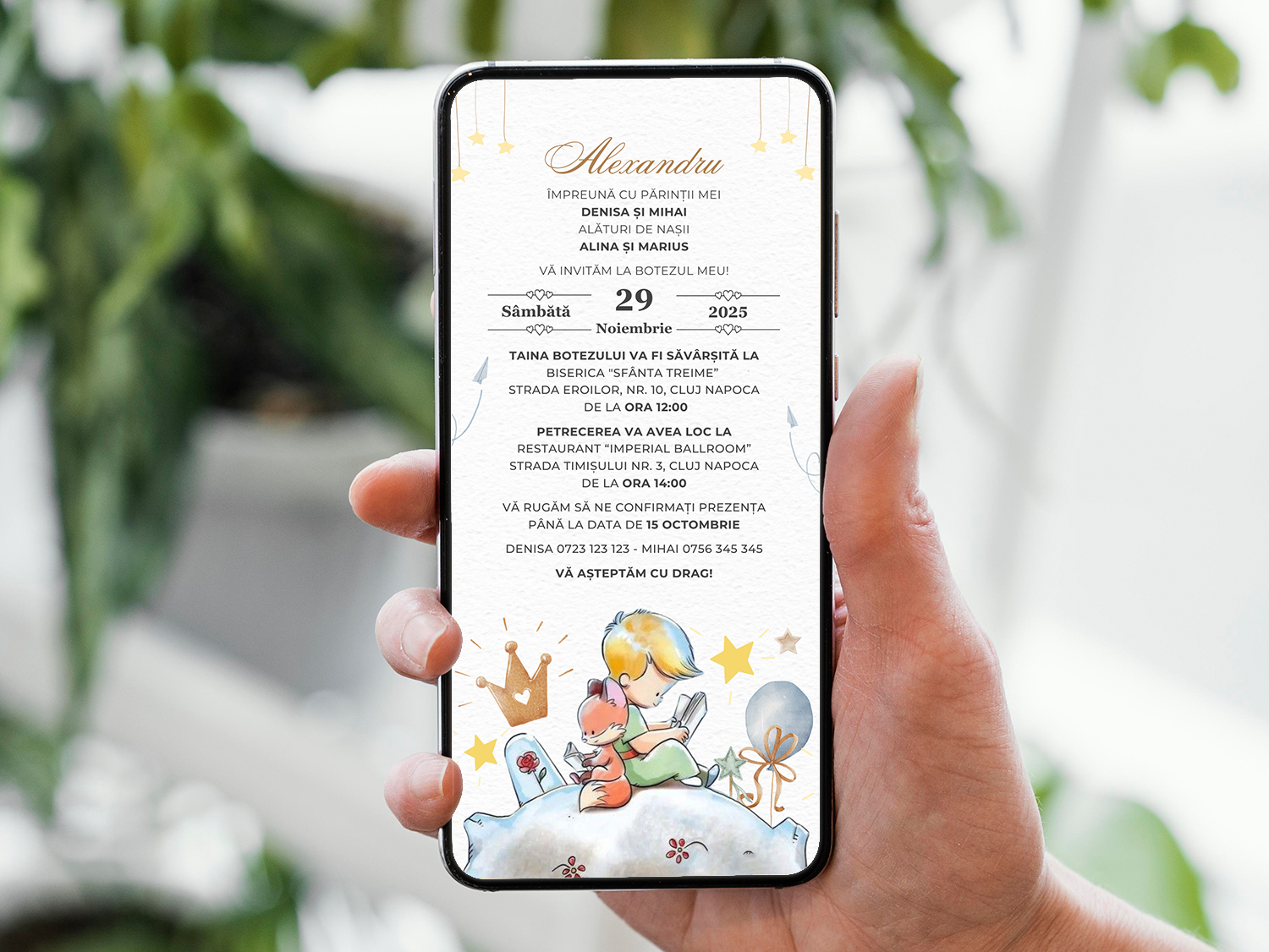 Invitatie Botez Micutul Print, Format Digital-BalloonEvents.ro