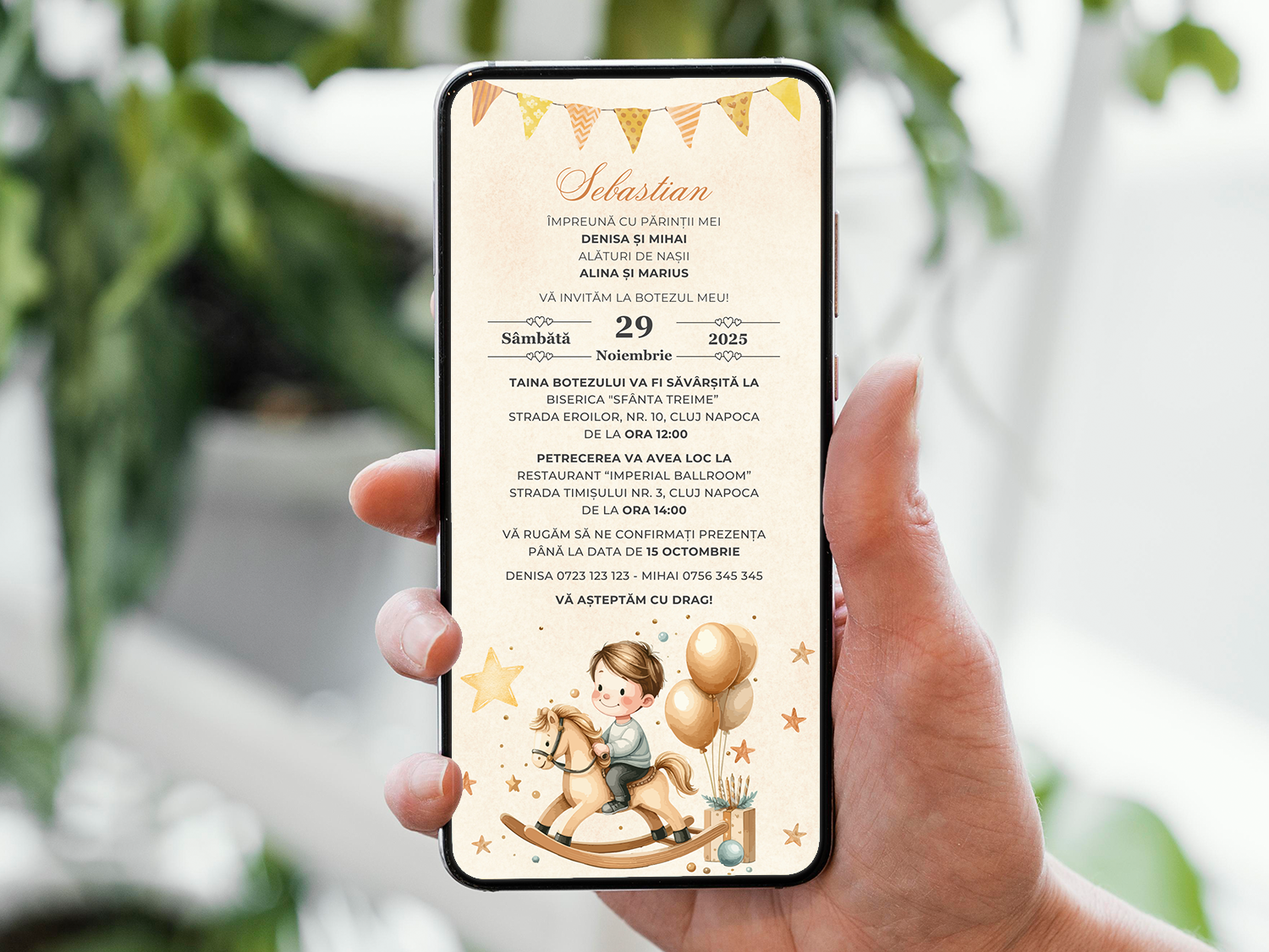 Invitatie Botez My Prince, Format Digital-BalloonEvents.ro