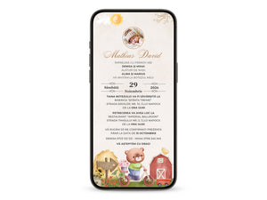 Invitatie Botez Oh Happy Day, Format Digital