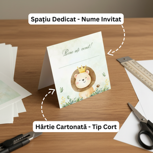 Place Card + Pix Caligrafic Negru (Print - Minim 30 Buc)