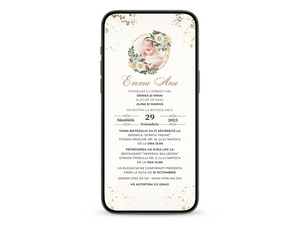 Invitatie Botez Retro, Format Digital-BalloonEvents.ro