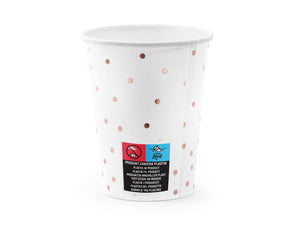 Set 6 Pahare Polka Dots, Albe, 260ml