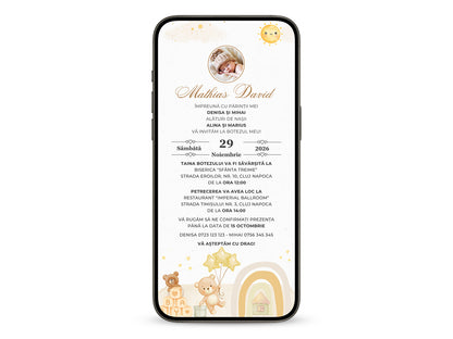 Invitatie Botez Sweet Home, Format Digital