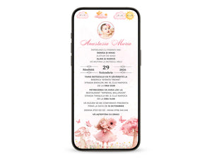 Invitatie Botez Sweet Princess, Format Digital