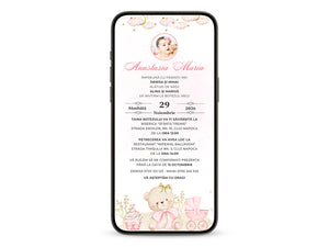 Invitatie Botez Twinkle Baby, Format Digital