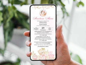 Invitatie Botez Twinkle Baby, Format Digital