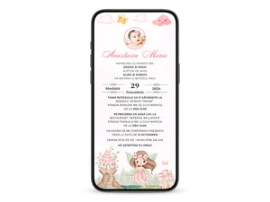 Invitatie Botez Wonderland, Format Digital