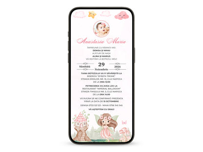 Invitatie Botez Wonderland, Format Digital