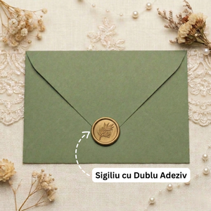 Invitatie Hartie Texturata + Plic Cartonat + Sigiliu Ceara (Minim 30 Buc)