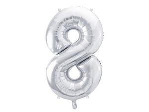 Balon Din Folie Cifra ''8'', 86Cm, Argintiu