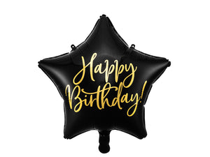 Balon Din Folie Happy Birthday, 40Cm, Negru