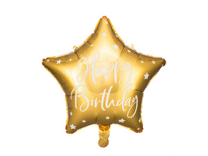 Balon Din Folie Happy Birthday, 40Cm, Auriu