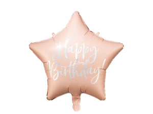 Balon Din Folie Happy Birthday, 40Cm, Roz Deschis, Roz Pudra